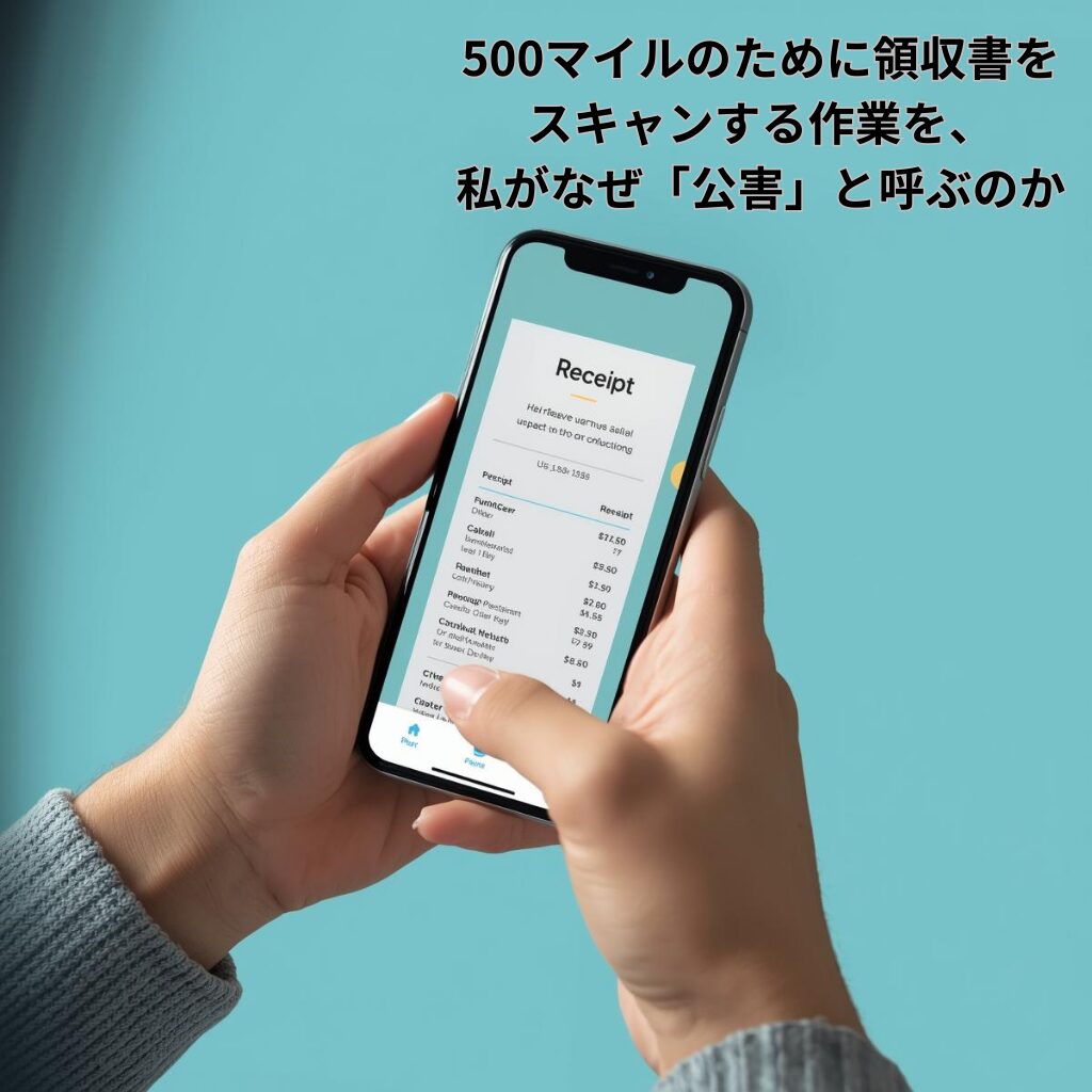 No.18：500マイルのために領収書をスキャンする作業を、私がなぜ「公害」と呼ぶのか