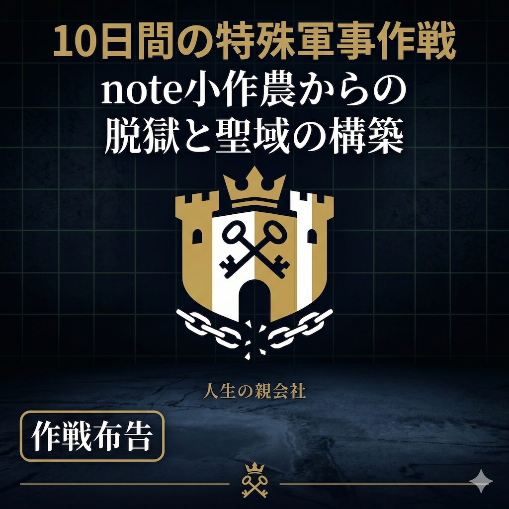 【10日間の特殊軍事作戦】note小作農からの脱獄と「聖域」の構築――知性を資本に変える全設計図