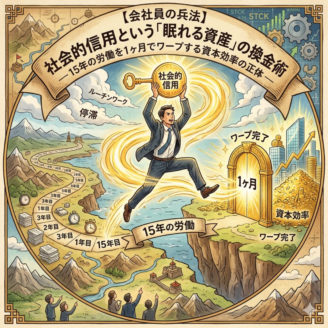 【会社員の兵法】社会的信用という「眠れる資産」の換金術 ── 15年の労働を1ヶ月でワープする資本効率の正体